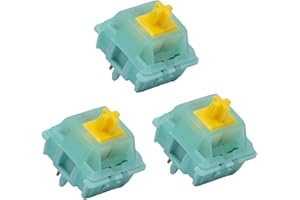 ZJMEHTY GATERON Goldenrod Yellow Pro Switches for MX Mechanical Keyboard,5-pin Linear/55gf/pre lubed/Plug-in LED/Long Life Switches(10pcs)