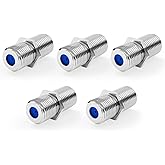 VCE (5-Pack) F Type RG6 Coax Cable Female to Female Connector,Cable Extension Adapter Connects Two Coaxial Video Cables