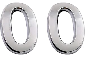 COBATA 2.75 Inch Adhesive House Numbers, Mailbox numbers, Street Door Numbers, Self-stick Address Signs for Apartments, Double Silver Number 0