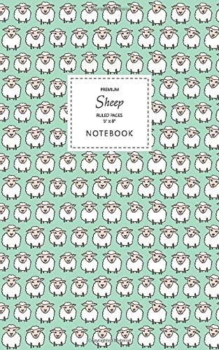 Sheep Notebook - Ruled Pages - 5x8 - Premium (Green)