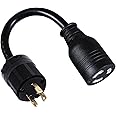 L6-20P 3-Pin Male Twist Lock 220/250V Plug to L5-20R 3-Prong Female Twist Lock 110/125V Receptacle Socket Outlet Adapter, Electrical Power Cord Convert, NEMA FX711-2