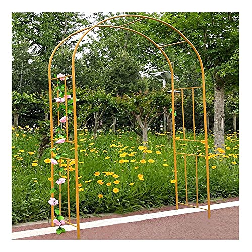 GEREP Selbstversammlung Eisen Rosenbogen Torbogen Gartenbogen, für Kletterpflanzen und Rosen, Witterungsbeständig/golden / W1.8×H2.4m