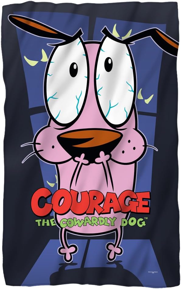 Courage The Cowardly Dog Cn Cartoon Tv Series Scared Puppy Fleece Blanket