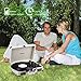 Vinyl Record Player, JORLAI 3-Speed Turntable Record Players Suitcase with Stereo Speaker/ Rechargable Battery/ Vinyl-to-MP3 Recording/ Headphone Jack/ Aux Input/ RCA Line Out - White