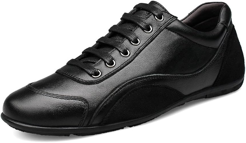 Amazon Laterfar 本革 メンズスニーカー 黒 カジュアル 紳士靴スニーカー リーガル 靴 ランニングシューズ メンズ スポーツシューズメンズ軽量通気 スニーカー