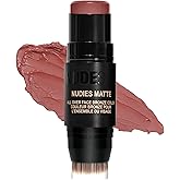 Nudestix Nudies Bronze All Over Matte Bronzing Stick – 3-in-1 Cream Bronzer for Cheeks, Eyes & Lips with Built-In Brush | Natural Contour & Sun-Kissed Glow