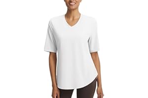 baleaf Womens Half Sleeve Athletic Shirts V Neck Elbow Short Sleeve UPF 50+ Sun Protection UV Workout Tops Yoga Running