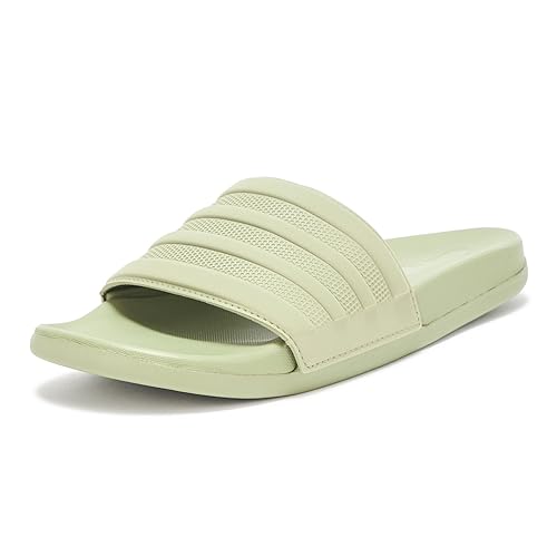 adidas Unisex Adilette Comfort Slide Sandal, Tent Green/Tent Green/Tent Green, 12 US Men