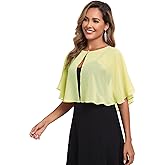 TONGFANTFL Women's Soft Chiffon Capelets Shawls and Wraps for Evening Wedding Cape Bole Cover Up