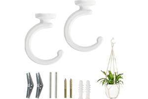 Mkono Ceiling Hooks for Hanging Plants, Swag Hook Plant Wall Hanger Heavy Duty for Hanging Planter, Chandeliers, Wind Chimes,