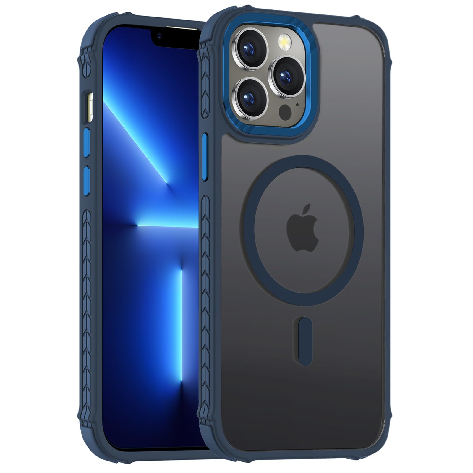 Photo 1 of DEERLAMN Strong Magnetic Case for iPhone 15 Pro Max 6.7-Inch,[Compatible with Magsafe] Translucent Matte Slim Shockproof Protective Phone Cover for Women Men-Forest Blue