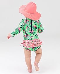 RuffleButts Flamingo Frenzy Long Sleeve One Piece