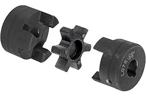 uxcell 5/8" to 5/8" L075 Flexible 3-Piece L-Jaw Coupling Coupler Set & Buna-N NBR Rubber Spider for Log Splitter Hybrid Equipment