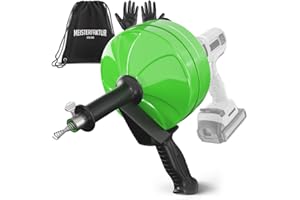 MEISTERFAKTUR drain snake [50FT] - with drill attachment - Ideal plumbing snake for sink and drain unblocking - Solid drain auger for real DYIs! (50 FT - 1/4 inch)
