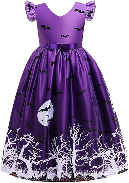 Amazon 子供ドレス ハロウィン 仮装 コスプレ 可愛い コスチューム 長い ワンピース レース コスプレ衣装 ドレス ハロウィンパーティー お化け キッズ ハロウィン パーティードレス 女の子 5タイプ カボチャ 魔女 011 160cm キッズコスチューム おもちゃ