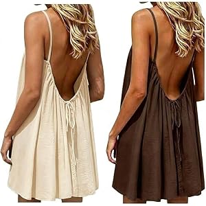 2/3pack Backless cami dress, house lounge short nightgowns sleep dress