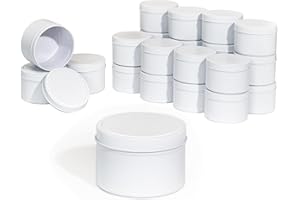 Aroparc Candle Tins 8oz, 24 Piece Bulk Candle Containers for Candle Making Supplies Candle Jars with Lids - White