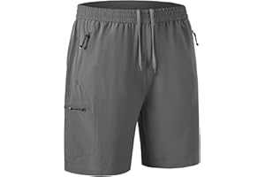 JHMORP Men's Hiking Shorts Lightweight Quick Dry Stretch Outdoor Sports Work Shorts with 4 Zippered Pockets