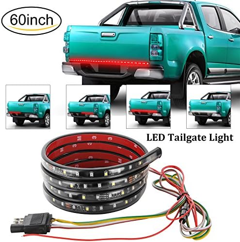 AUTUNEER 60Inch LED Tailgate Light Bar, Red/White Truck Tailgate Strip Light, Waterproof Reverse Brake Turn Signal Lights for Pickup SUV Jeeps RV Dodge Ram Toyota Chevy GMC, Tailgate Lighting Kit