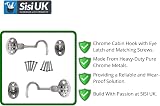 SISI UK 2 Inch Chrome Cabin Hook & Eye Latch Silent Catch Door Holder Screws view 3