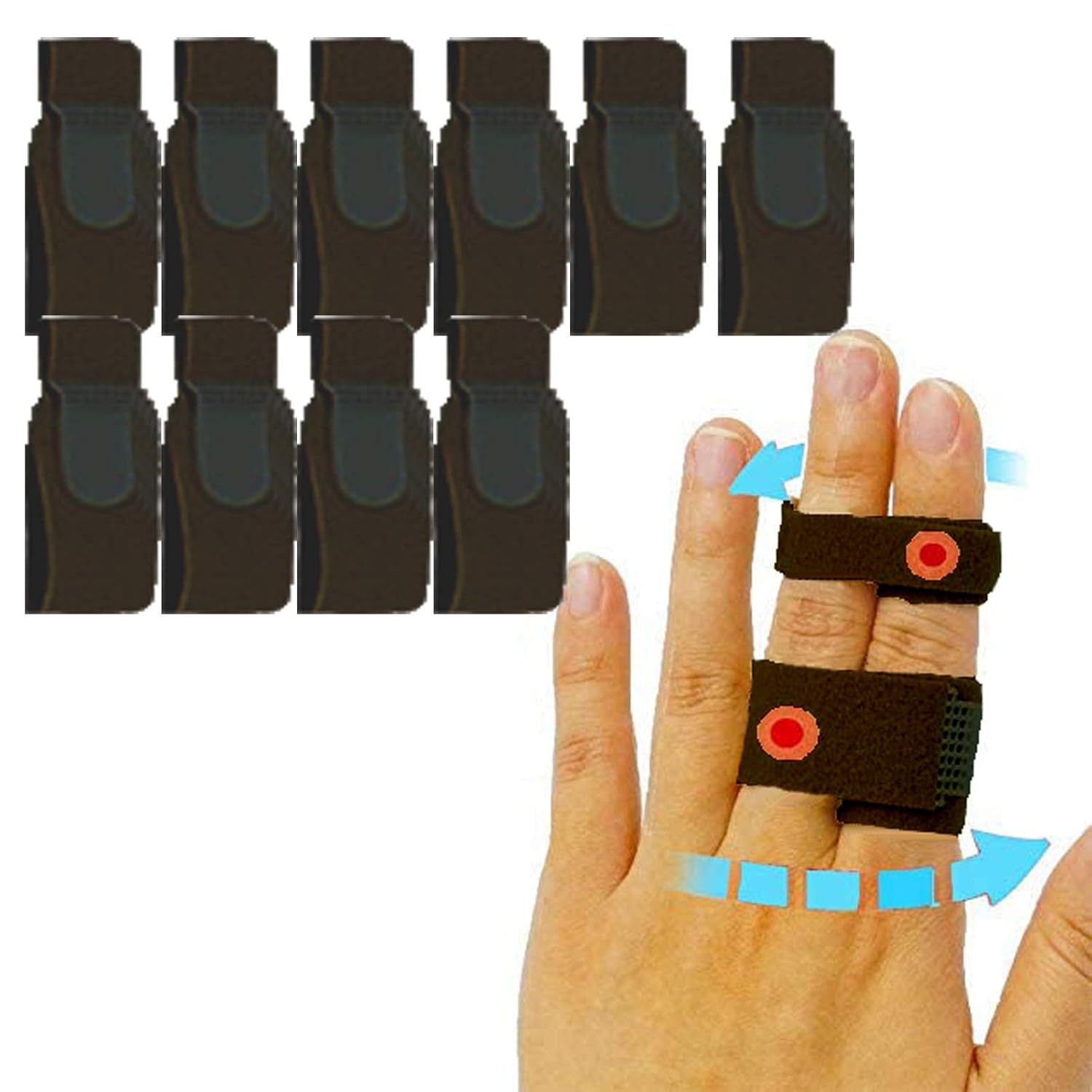 Amazon Co Jp Reppkyh 黒8個セット指サポーター 第二世代指 骨折 関節痛 指保護 足指矯正パッドフィンガー足指サポーター つま先又は クッション包帯スト 産業 研究開発用品