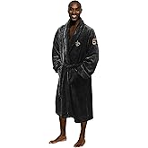 Northwest The Company Official NFL New Orleans Saints Men's L/XL Silk Touch Bath Robe with Number, Black, 26" x 47"