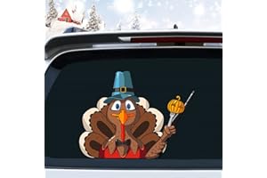 Iprokiu Thanksgiving Decoration Turkey Rear Wiper Decal Waterproof Waving Arm Wiper Sticker Funny Car Window Decor Reusable Rear Windshield Wiper Sticker Car Styling