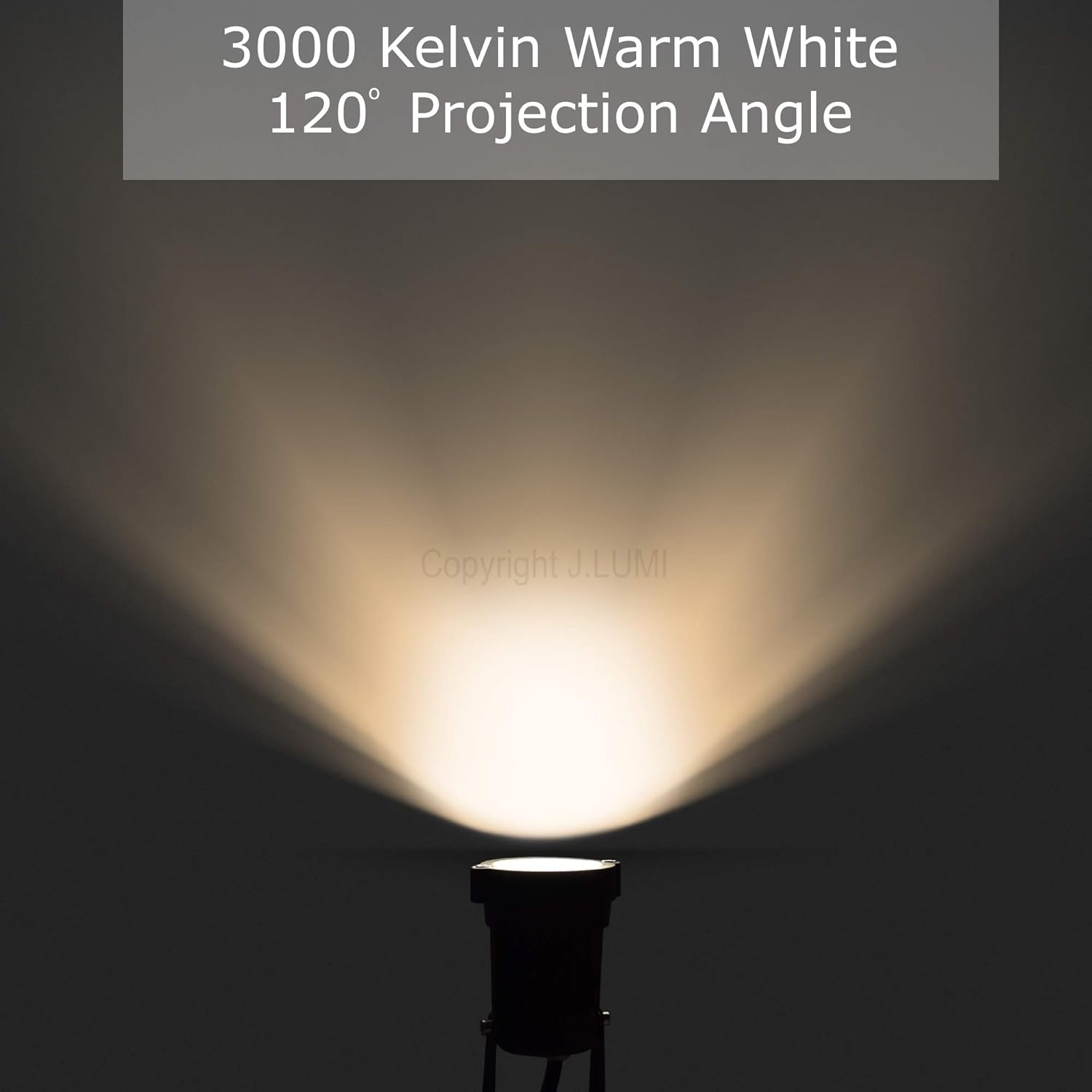 J.LUMI GSS6005 Outdoor LED Spotlights 5W, 120V AC, 3000K Warm White, Outdoor Use, Metal Ground Stake, Flag Light, Outdoor Spotlight with Stake, UL Cord 3-ft with Plug (Pack of 2): Home Improvement