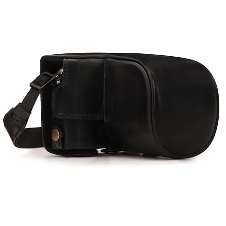 MegaGear MG1451 Olympus Pen E-PL9 (14-42mm) Ever Ready Leder Kamera-Case mit Trageriemen - Schwarz