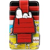 Buckle-Down Peanuts Wallet, Character Wallet ID Card Holder, Peanuts Snoopy Sleeping Dog House Pose Black, Vegan Leather