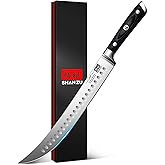 SHAN ZU 12" Slicing Knife - Brisket Slicing Meat Carving Knife Professional German 1.4116 Stainless Steel Razor Sharp Blade, Ergonomic Wood Handle & Full Tang Design, Gift Box Included