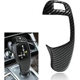 YUPIKJI Car Gear Shift Knob Cover, Car Shift Knob Panel Sticker | Carbon Fiber Gear Lever Cover, Car Sporty Interior Knob Sticker Cover Fit for 20 F30 F31 F34 X5 F15 X6 F16 X3 F25 X4 F26 F1