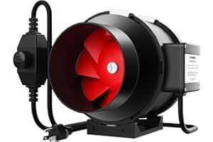 VIVOSUN R6 6 Inch 390 CFM Inline Duct Fan with Variable Speed Controller HVAC Blower for Ventilation