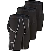 DEVOPS 3 or 5 Pack Compression Shorts Men Spandex Sport Shorts Athletic Workout Running Performance Baselayer Underwear