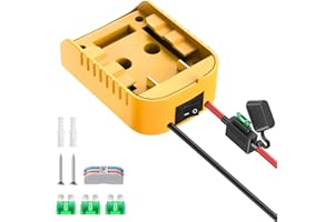 KOEZEOI 1 Packs Power Wheel Adapter for Dewalt 20V Battery Adapter Power Wheel Battery Converter with Fuse & Switch & Wire Terminals 12AWG Wire for DIY Rc Toys and Ride On Truck