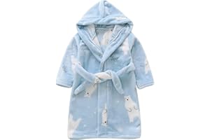 Toddler Fleece 𝗥obe Baby Boys Girls Cute Hooded 𝐁ear Graphic Soft Cozy Flannel 𝗥obe Fall Winter Warm Plush Jacket