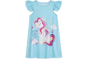 WonderBabe Girls Nightgowns Unicorn Pajamas for girl Mermaid Sleepwear Toddler Nightgown Night Sleep Dress Clothes
