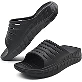 GPOS Mens Sport Recovery Sandals Plantar Fasciitis Thick Cushion Slides Sandals Lightweight Comfort Orthotic Slippers