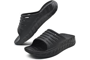 GPOS Mens Sport Recovery Sandals Plantar Fasciitis Thick Cushion Slides Sandals Lightweight Comfort Orthotic Slippers