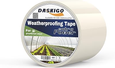 DASKIGO Extra Strong Greenhouse Repair Tape 150mm x 25m Clear