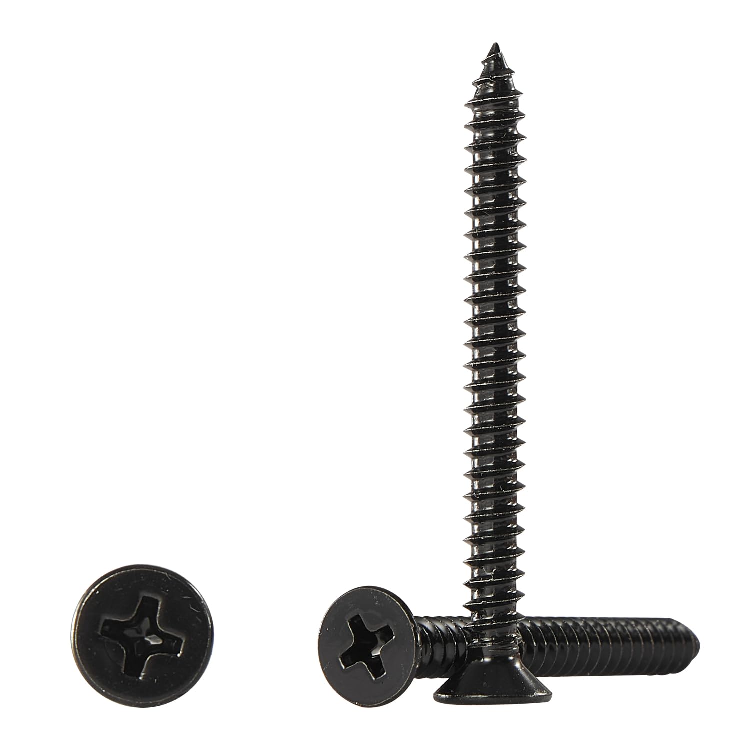 Photo 1 of #6 * 2" Wood Screws, Flat Head Phillips Black Stainless Steel, 100Pcs Corrosion Resistant for Wood, Drywall Applications, and Outdoor Use
