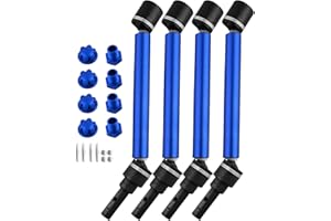 Rcarmumb Drive Shaft CVD Upgrades for 1/10 WideMaxx (Not for Shorter Factory Arms),4pcs Front Rear Driveshaft Upgrade Parts with Wheel Hex Nuts,Harden #45 Steel Hop-up,Replace #8996X,Navy Blue