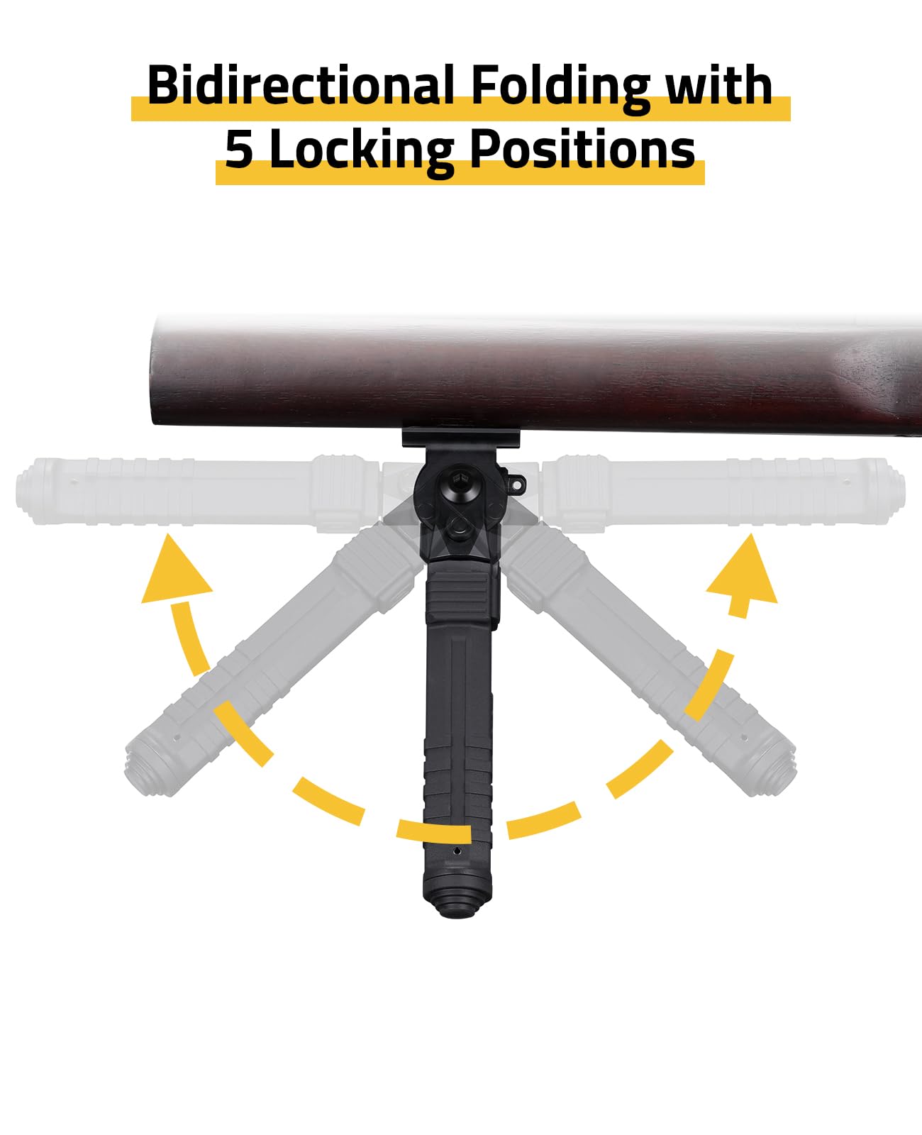 CVLIFE Tactical Bipod for Rifle Bipod Mount to Sling Swivel Stud, Made of Aluminum and High-Strength Polymer, Adjustable Height and Angle, Stable for Hunting and Shooting (Black, 8