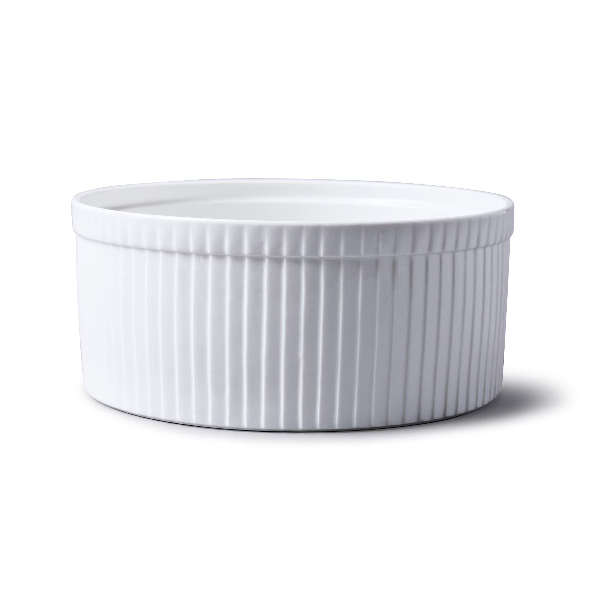 WM Bartleet & Sons 1750 T179 Traditional Porcelain Professional Soufflé Dish, 22cm Diameter, 2.5 LTR Capacity – White