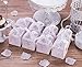 KAZIPA 50PCS Baptism Favor Boxes, 2.2''x2.2''x2.2''Laser Cut Favor Boxes with 50 Ribbons for Baby Shower Favors Baptism Decorations First Communion Party (White)