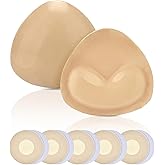 KSang Double Sided Sticky Bra Inserts, Bra Pads Inserts for Bikini Push Up Inserts, Adhesive Breast Enhancers Push Up Sticky Pads for Swimsuit Top, Bathing Suit, Sport Bra - A/B Beige