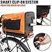 Ibera Bike Trunk Bag - PakRak Clip-On Quick-Release Waterproof Bicycle Commuter Bag (Orange)