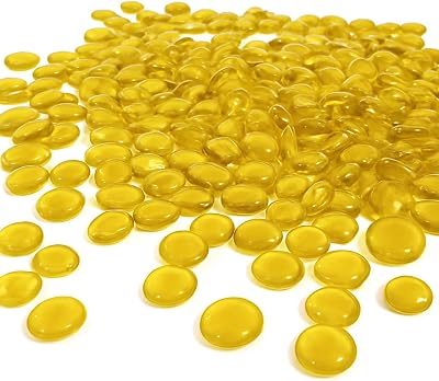 ARSUK Glass Pebbles Yellow 0.455Kg Decorative for Aquariums & Decor