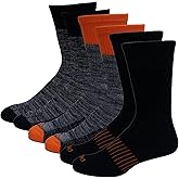 Dickies Men's Dri-Tech Performance Work Crew Socks 6 Pair,Black Asst, Men's 6-12 Shoe Size