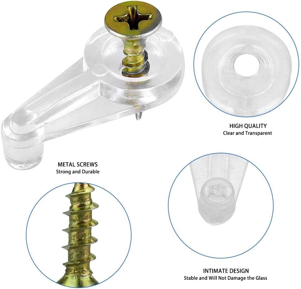 OLRWSLG 50 Pack Glass Door Retainer Clips Kit Plastic Glass Panel Clips